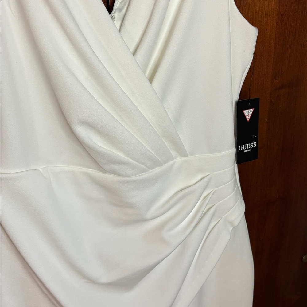 NWT GUESS Sleeveless V-Neck Drape Mini Dress - Picture 7 of 14